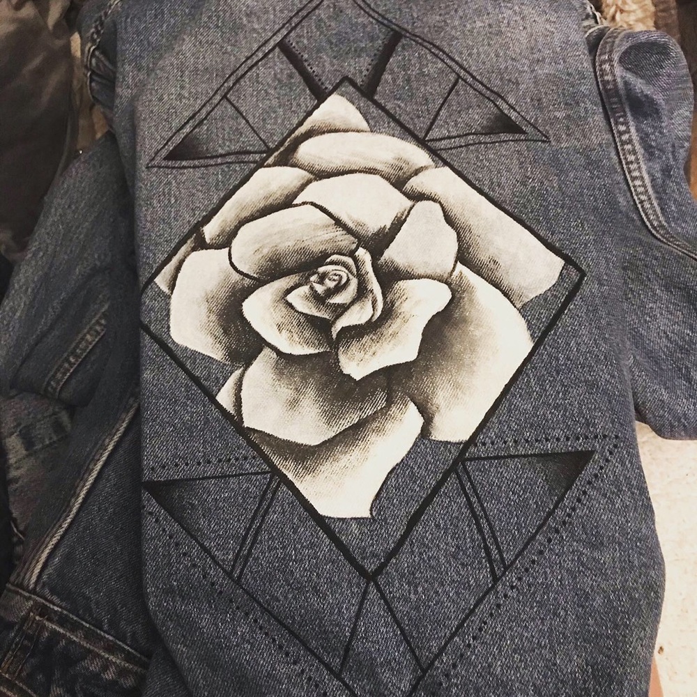 Custom painted Levi denim jacket
